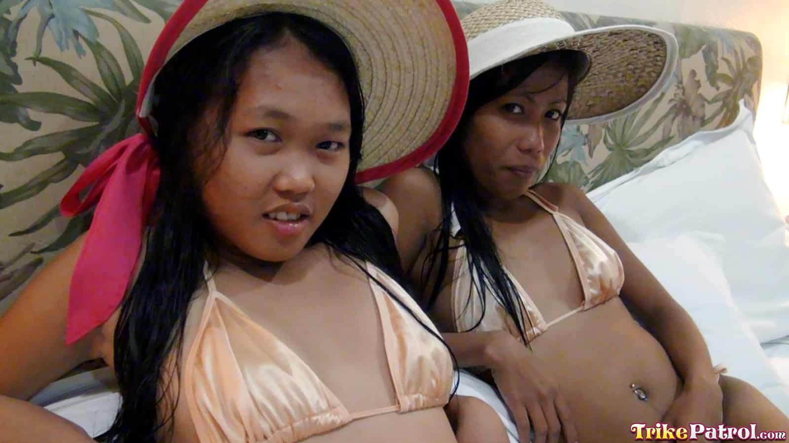 Girls take the party into bed for some frisky fun